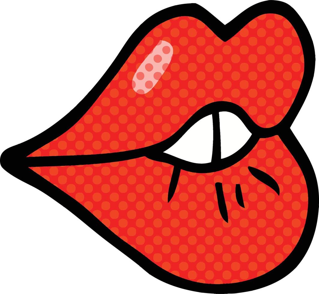 comic book style cartoon pouting lips vector