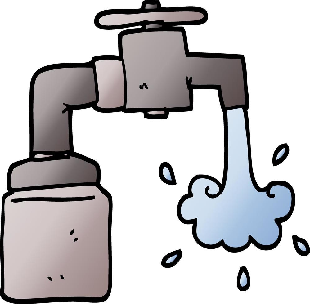 vector gradient illustration cartoon running faucet