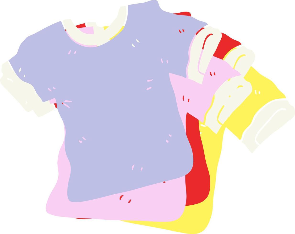 flat color illustration of t shirts vector
