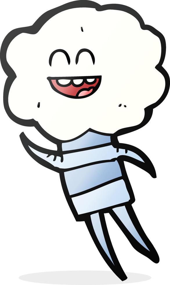 freehand drawn cartoon cute cloud head creature vector