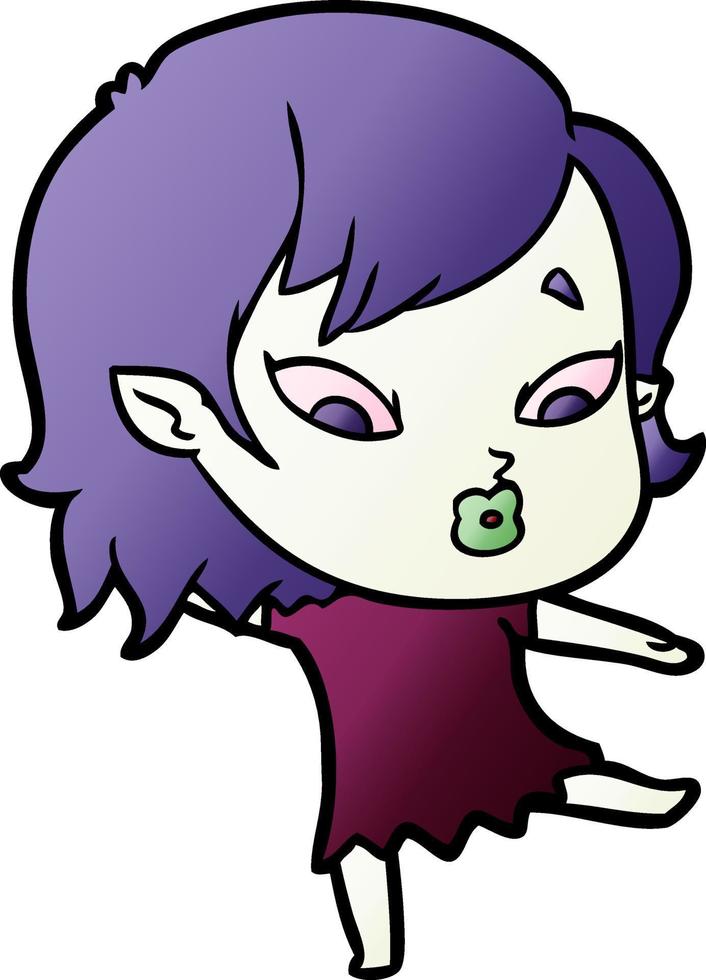 cute cartoon vampire girl vector