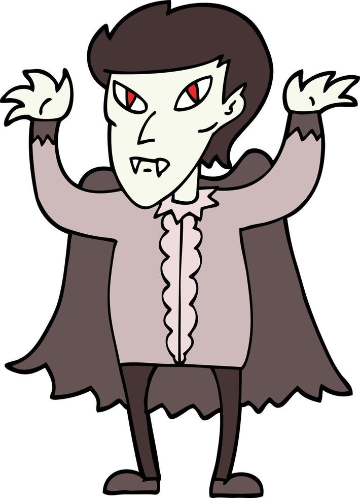 vampiro de dibujos animados estilo garabato dibujado a mano vector