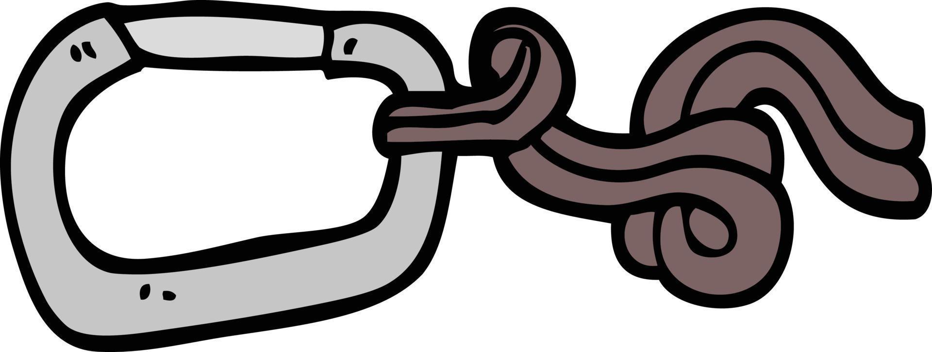 hand drawn doodle style cartoon clip and rope vector