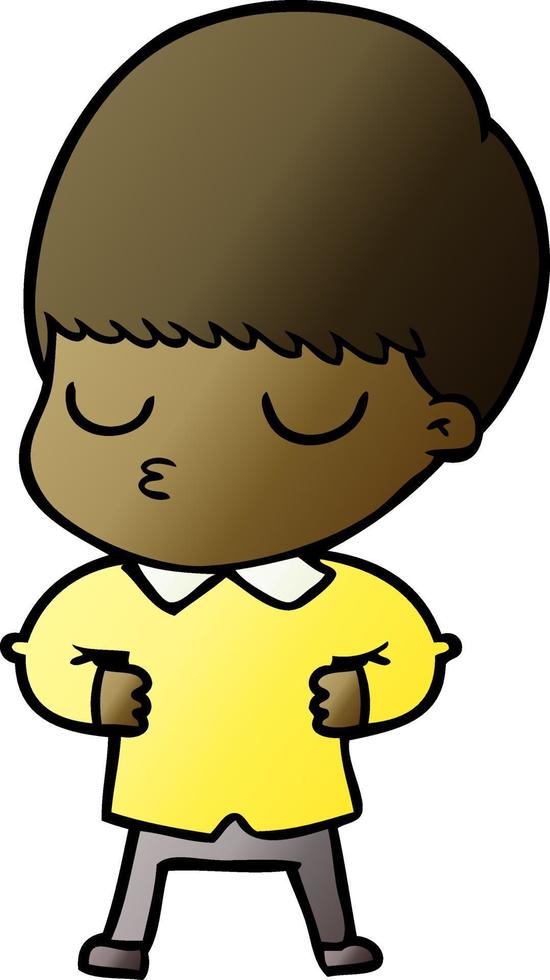 cartoon calm boy vector