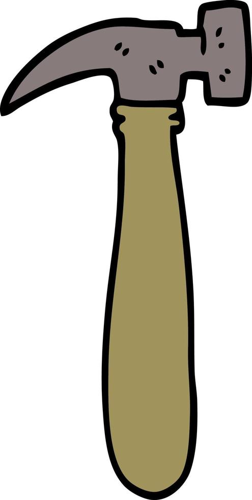 hand drawn doodle style cartoon hammer vector