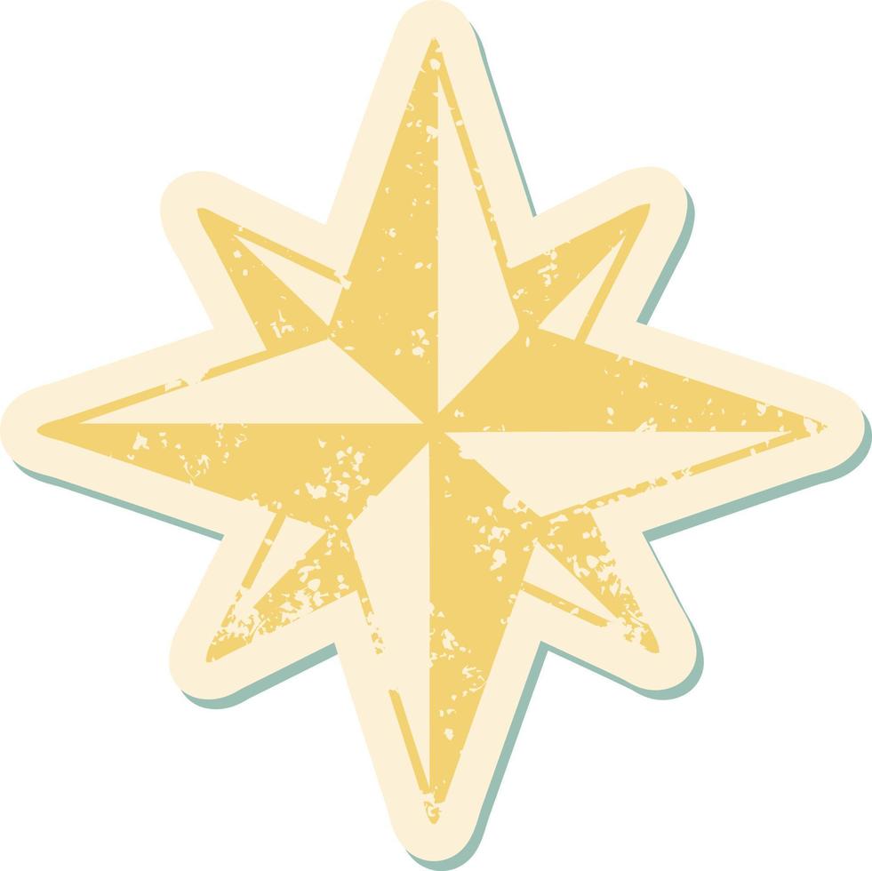 iconic distressed sticker tattoo style image of a star vector