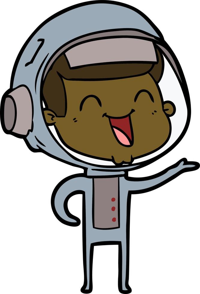 happy cartoon astronaut vector