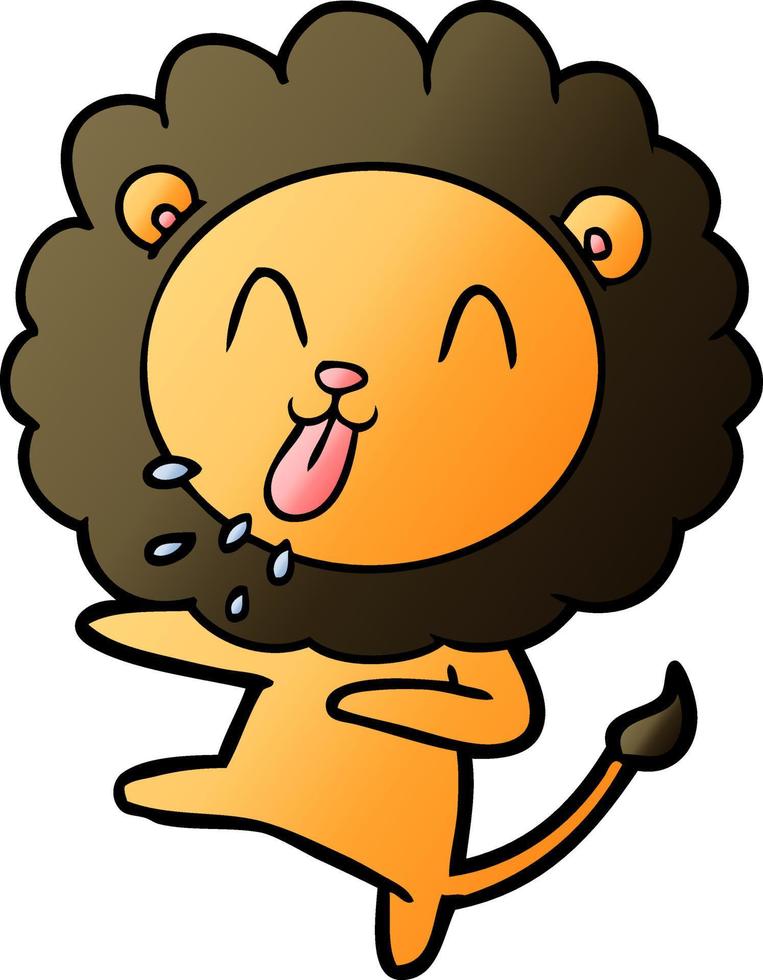 León feliz de dibujos animados vector