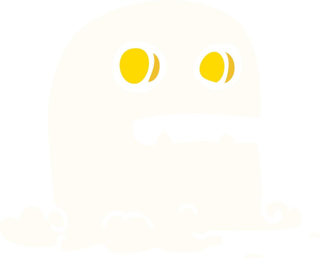 fantasma espeluznante de dibujos animados de ilustración de color plano vector