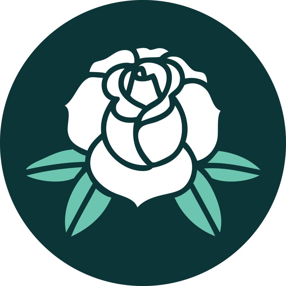 iconic tattoo style image of a flower vector