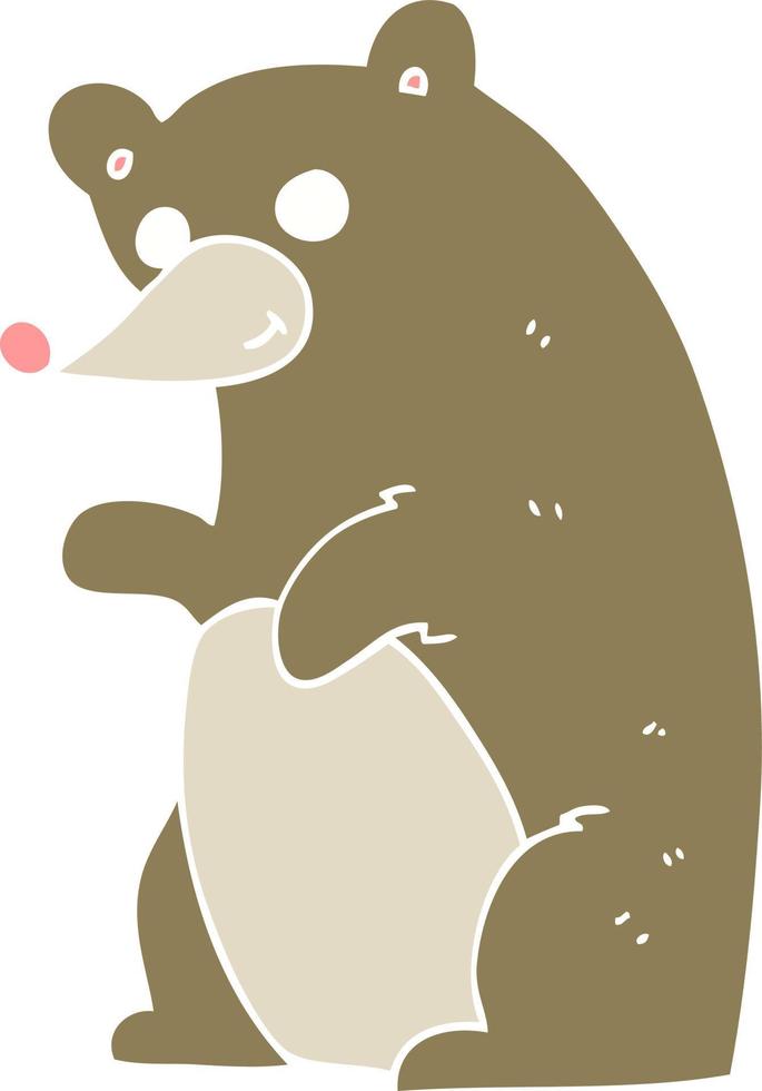 flat color illustration of bear vector