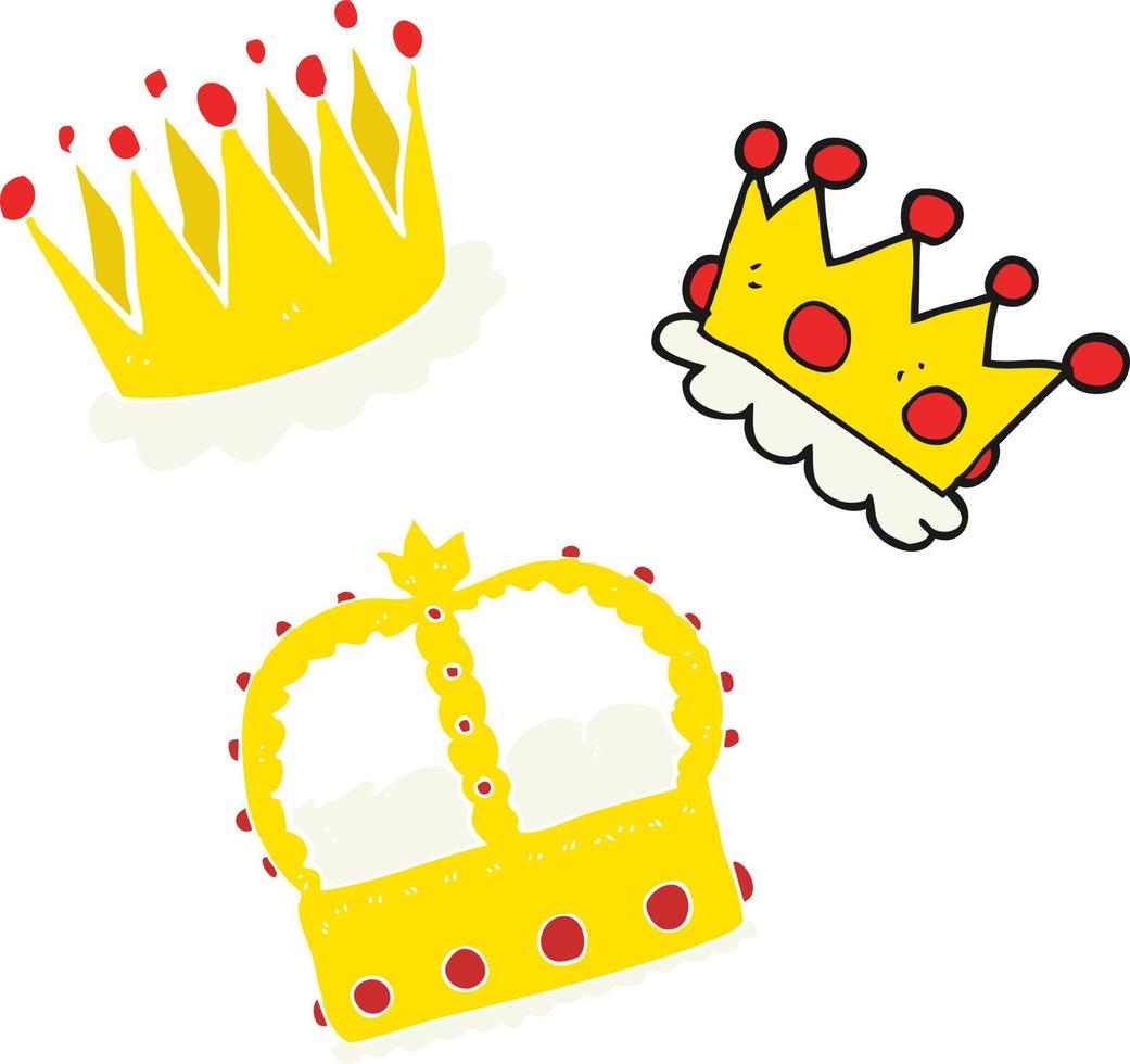 flat color illustration of crowns vector