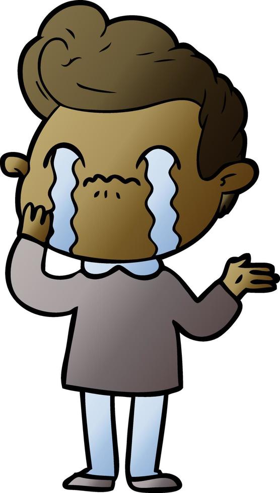 cartoon man crying vector