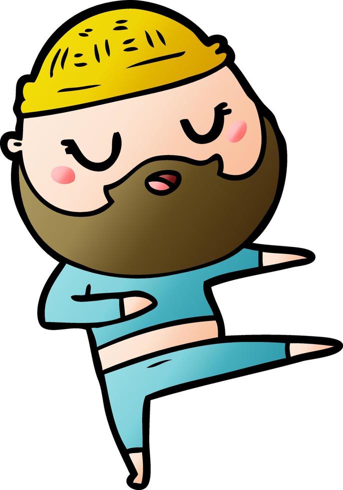 cartoon man with beard dancing vector