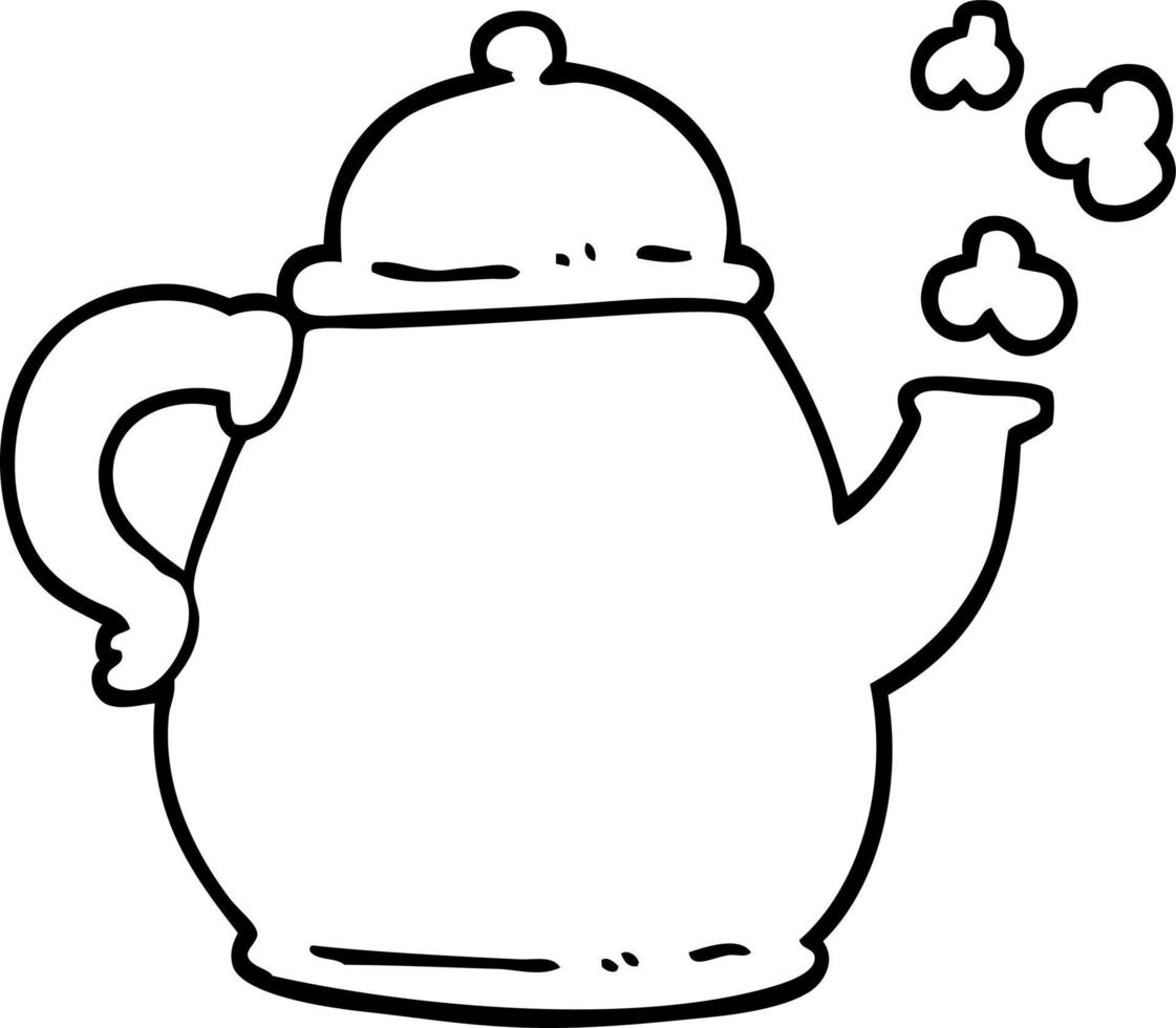 black and white cartoon tea po vector