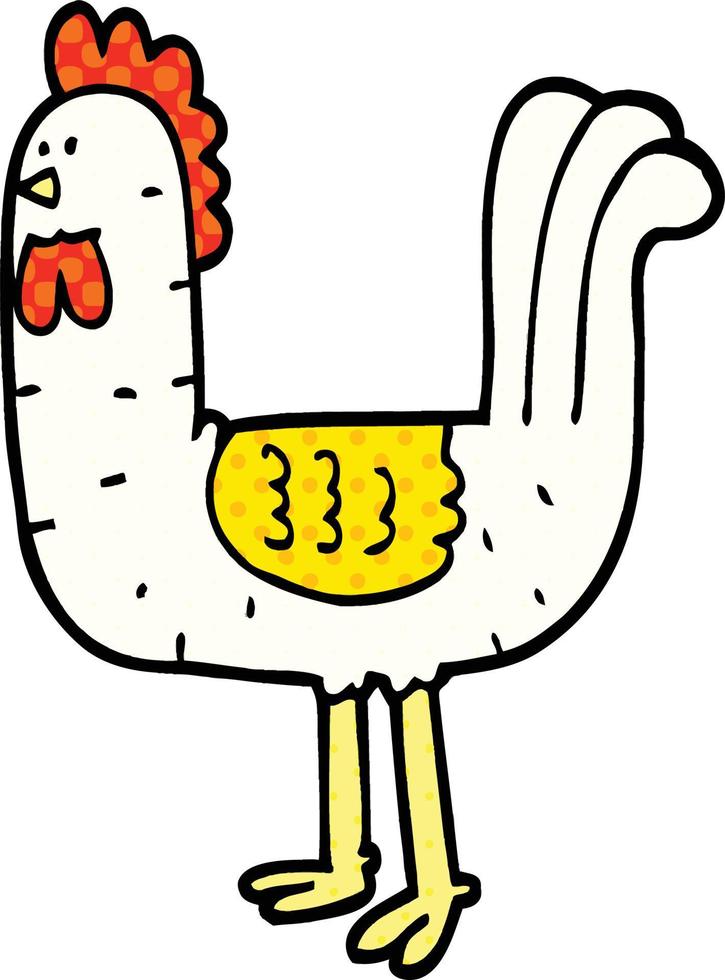 comic book style cartoon cockerel vector