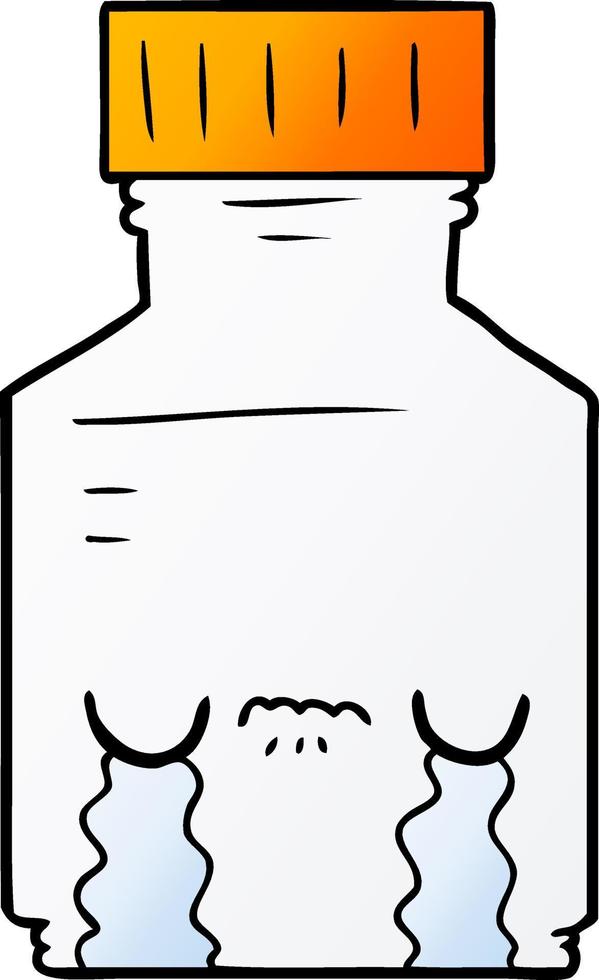 cartoon pill jar vector