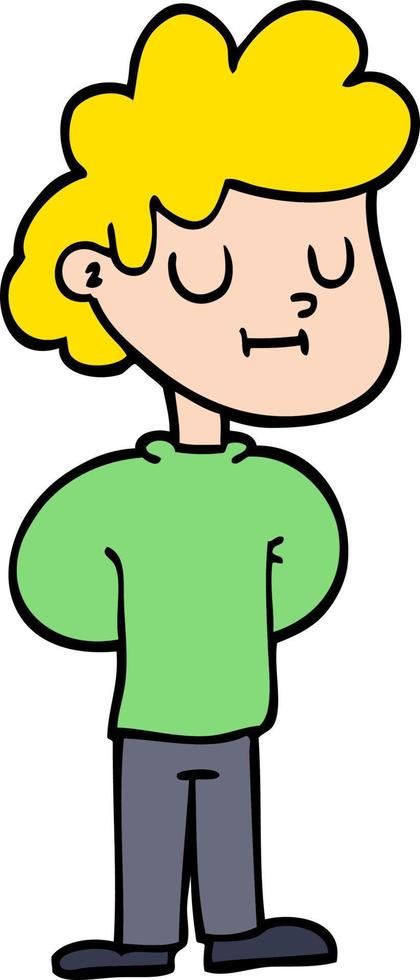 hand drawn doodle style cartoon happy boy vector