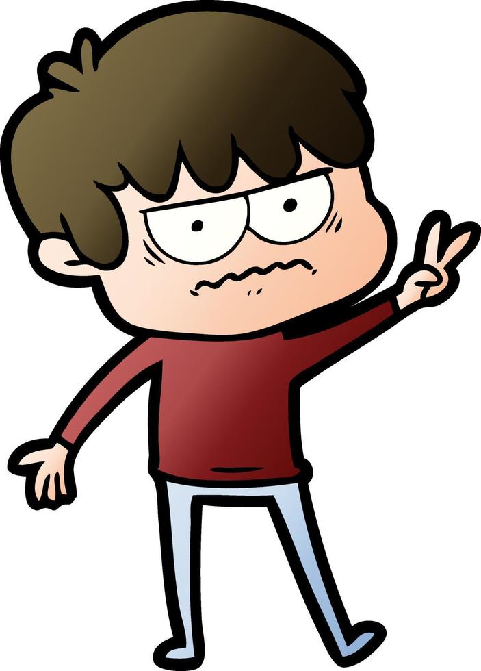 annoyed cartoon boy vector