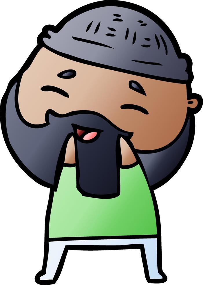 cartoon happy bearded man vector