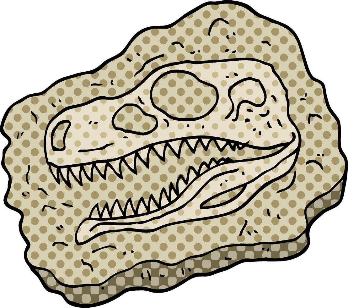 comic book style cartoon ancient fossil vector