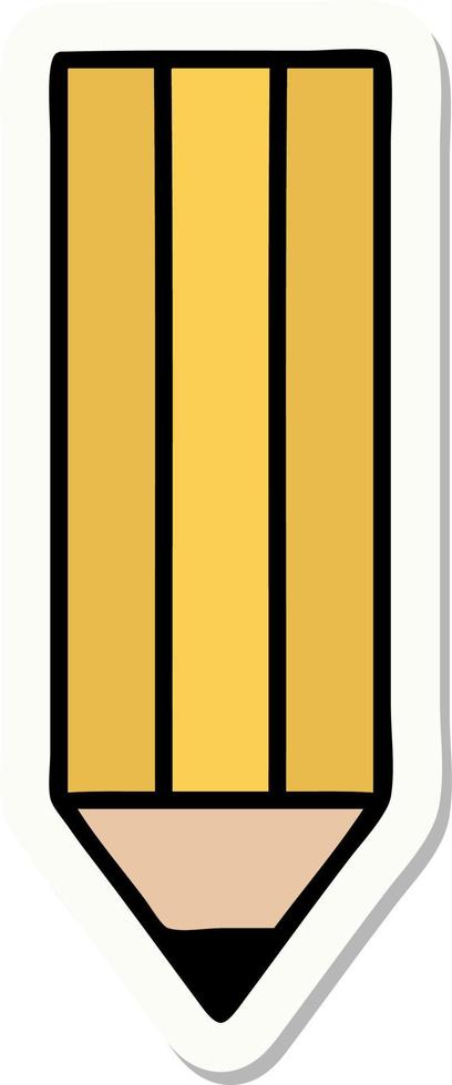 sticker of tattoo in traditional style of a pencil vector