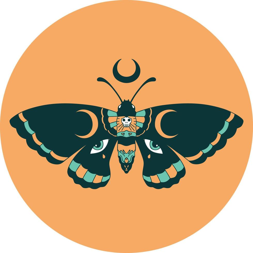 iconic tattoo style image of a moth vector