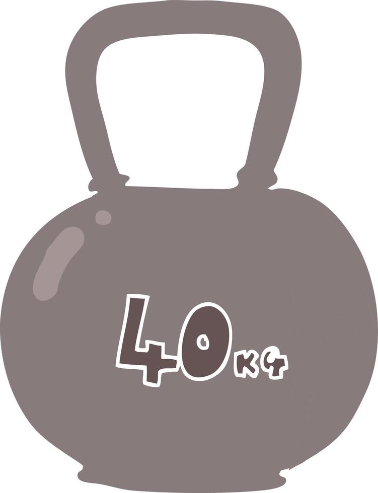 flat color illustration of 40kg kettle bell weight vector