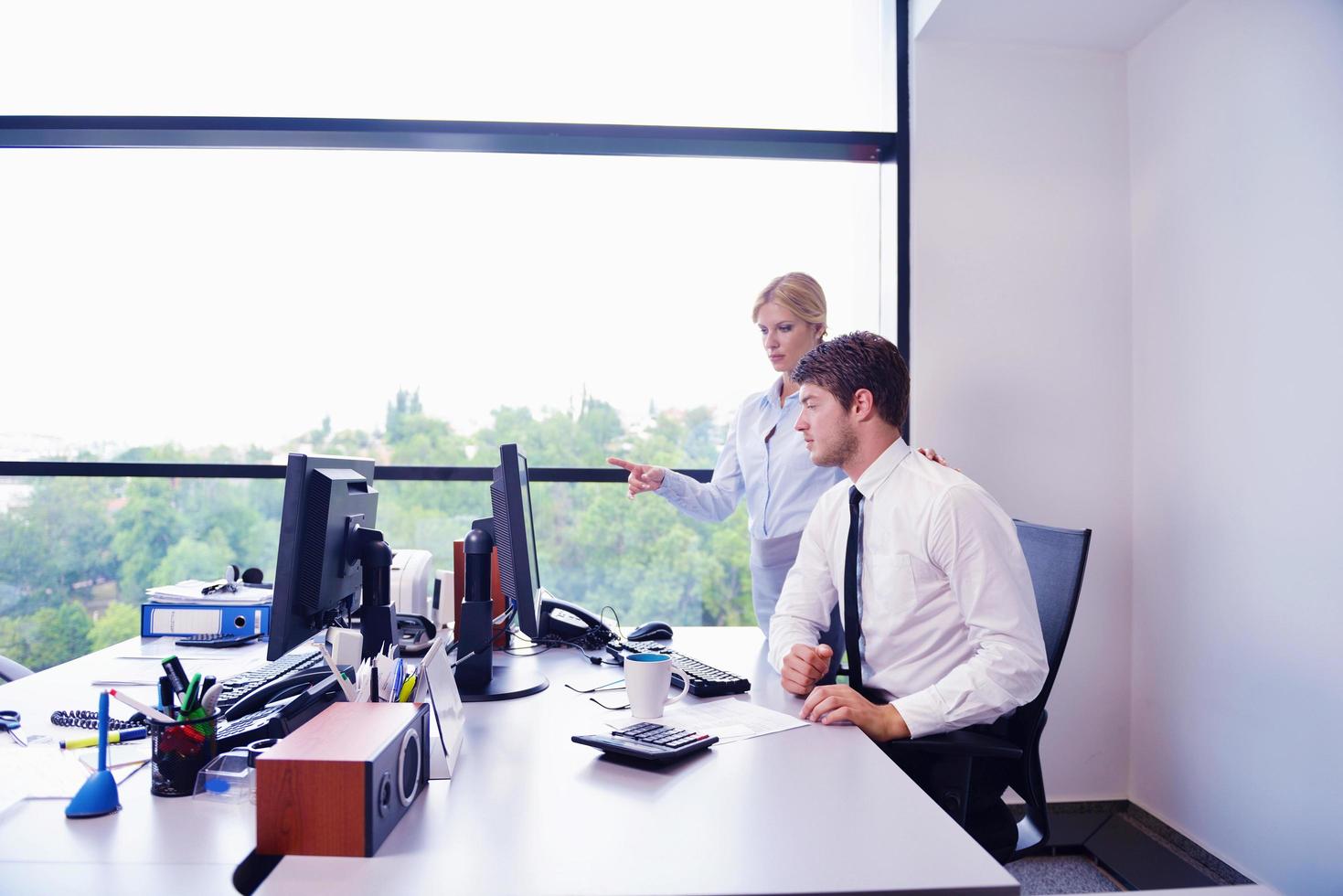 business people in a meeting at office photo