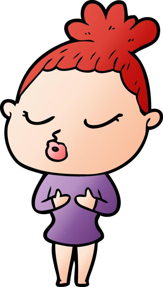cartoon calm woman vector