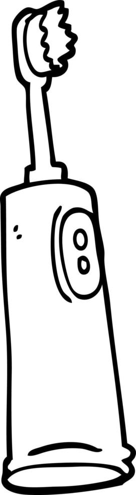 black and white cartoon electric toothbrush vector
