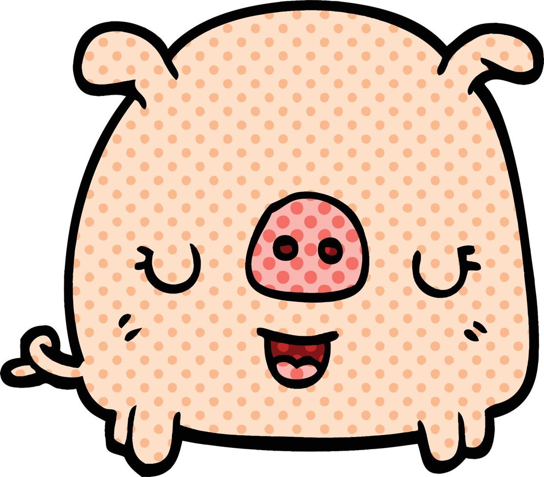 comic book style cartoon pig vector