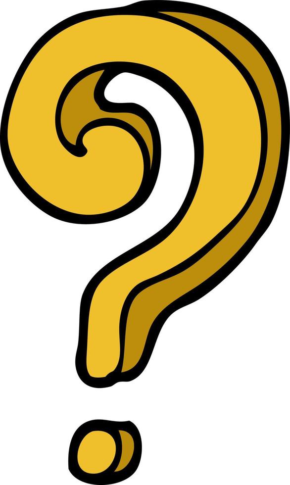 hand drawn doodle style cartoon question mark vector