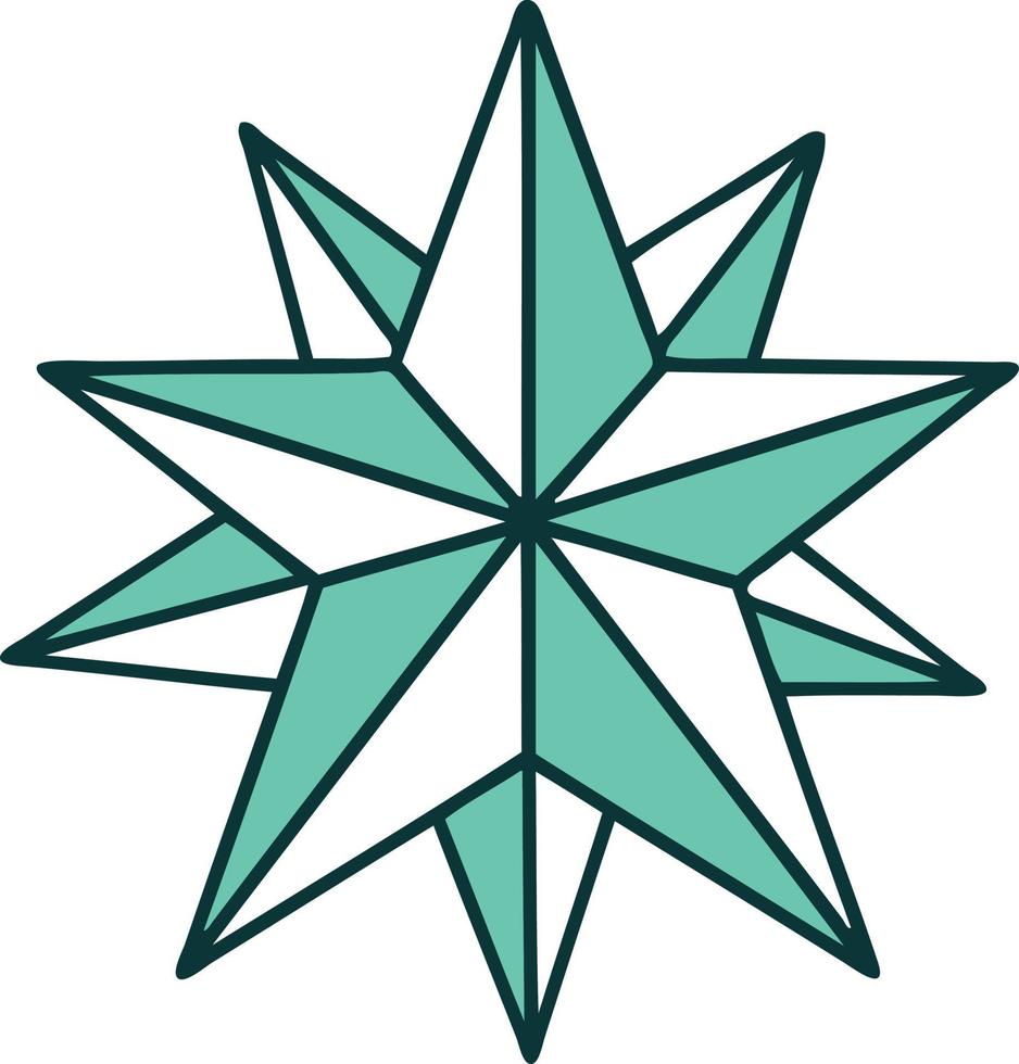 iconic tattoo style image of a star vector