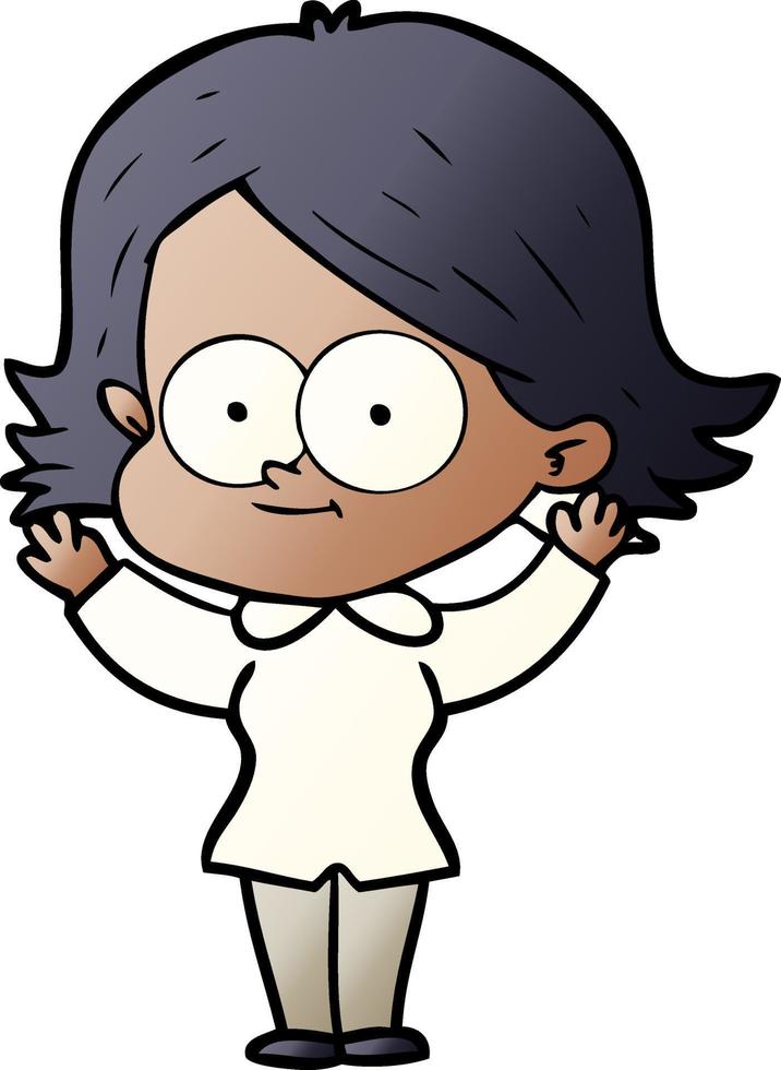 happy cartoon girl vector