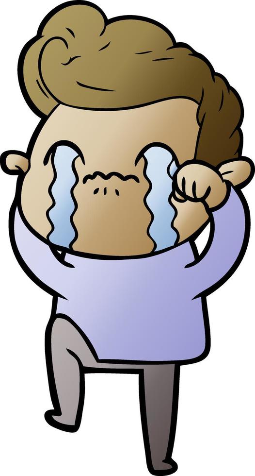 cartoon man crying vector