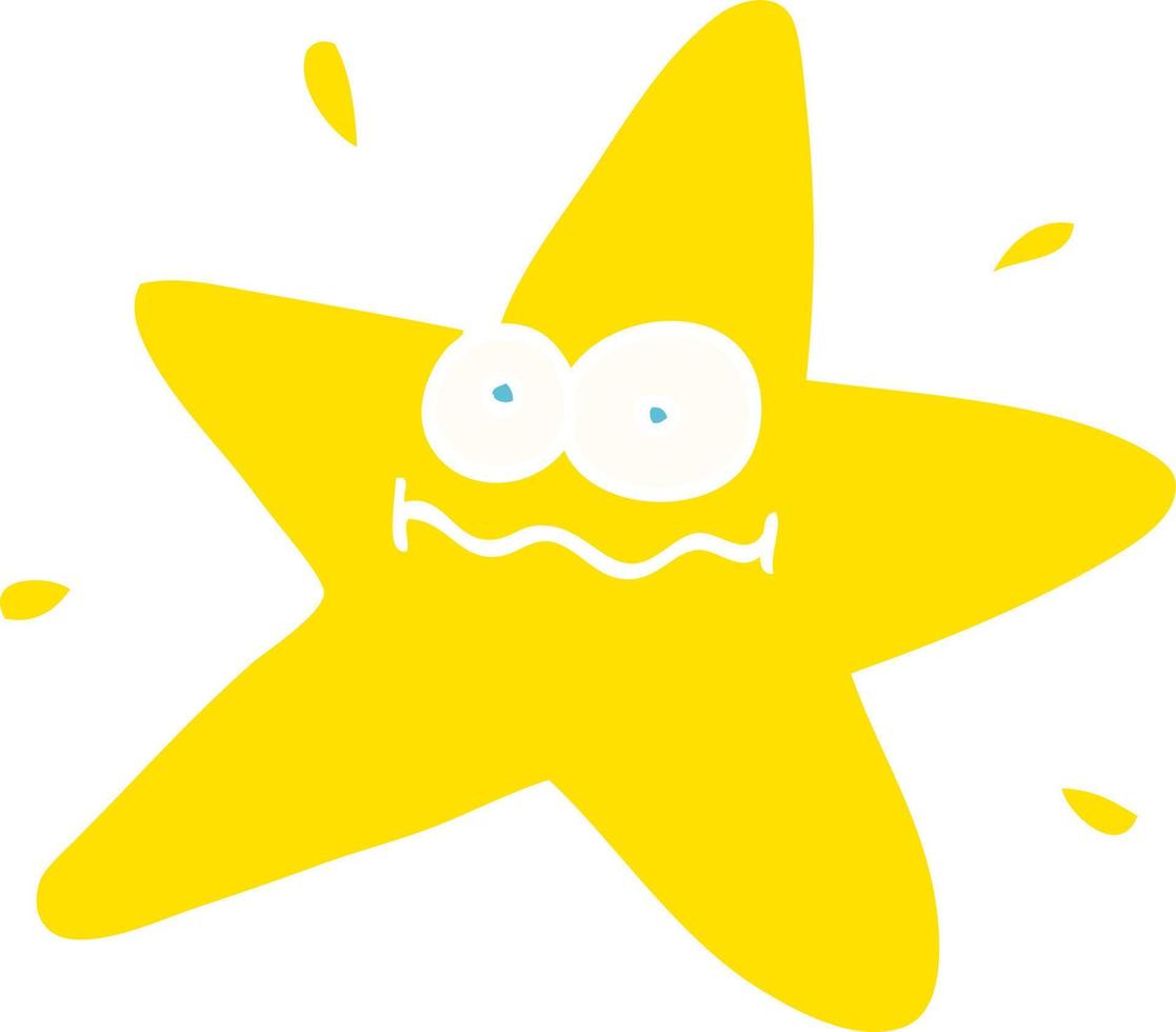 funny flat color illustration cartoon star vector