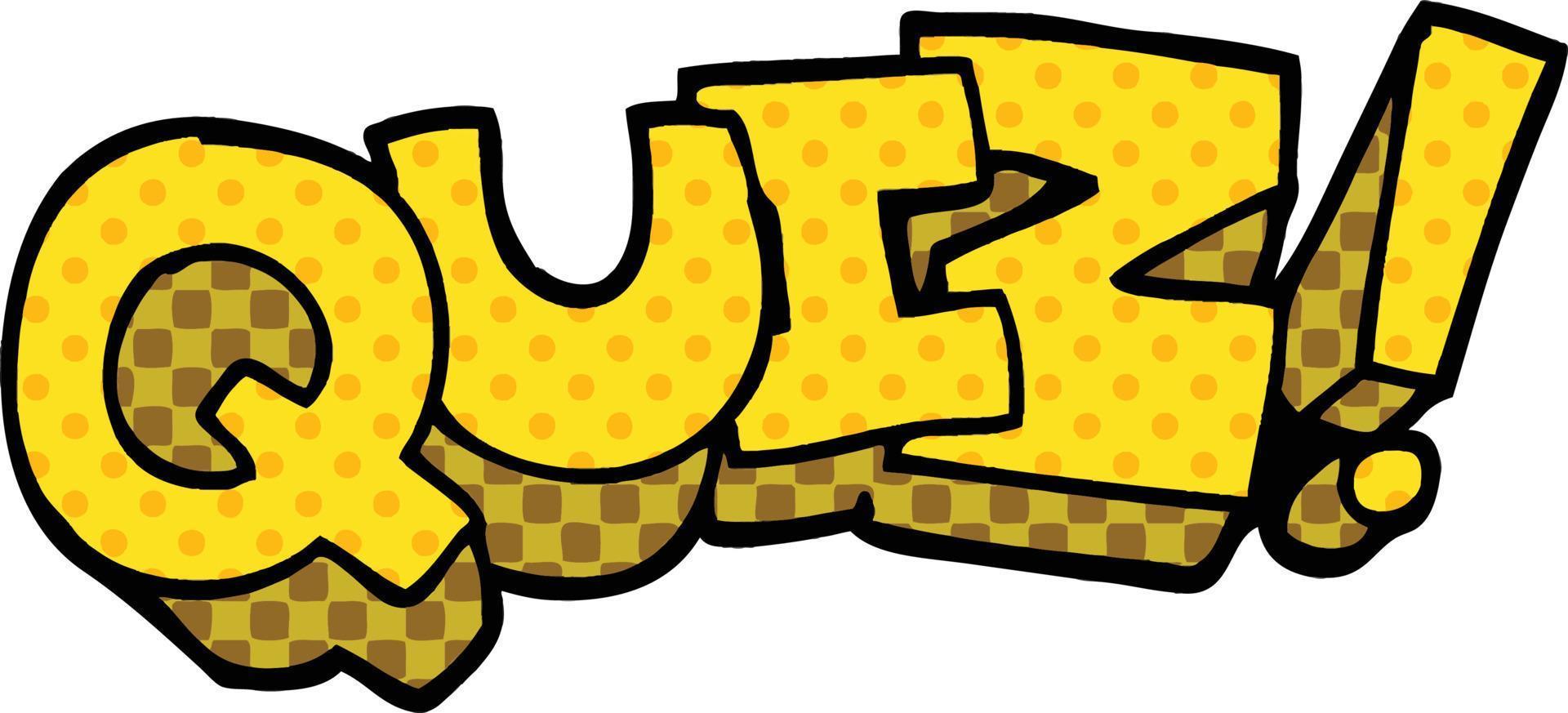 comic book style cartoon quiz sign vector