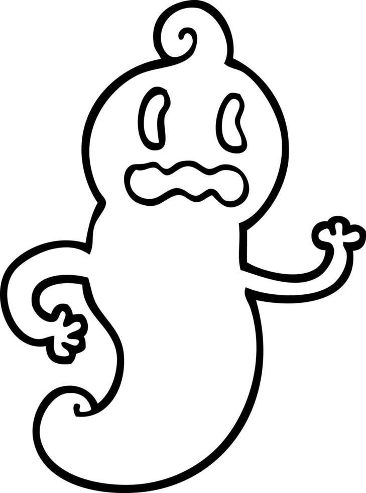 fantasma espeluznante de dibujos animados en blanco y negro vector