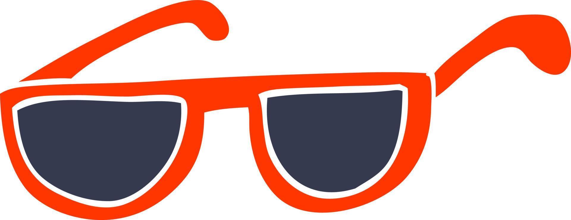 flat color illustration cartoon sunglasses vector