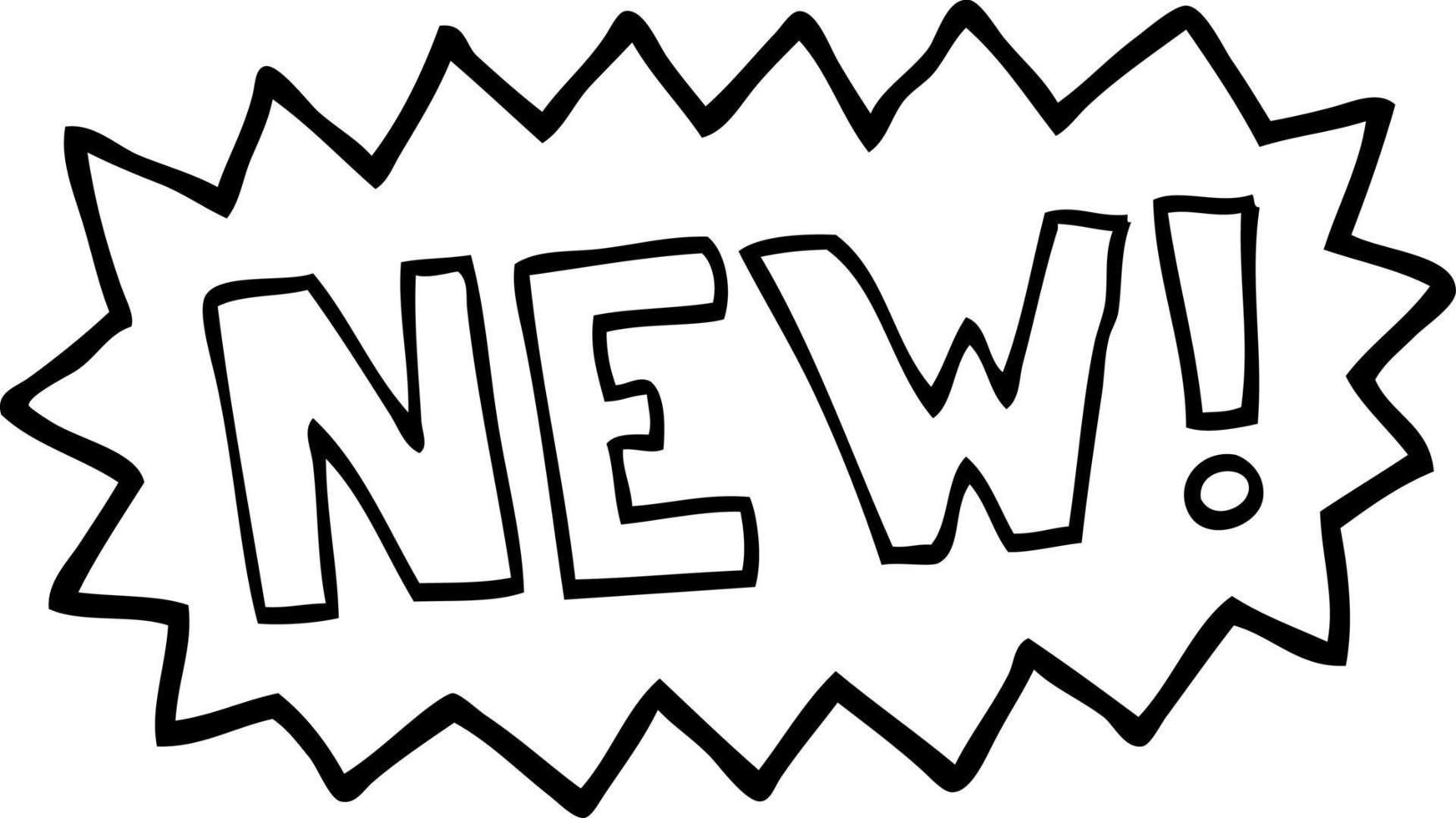 black and white cartoon new symbol vector