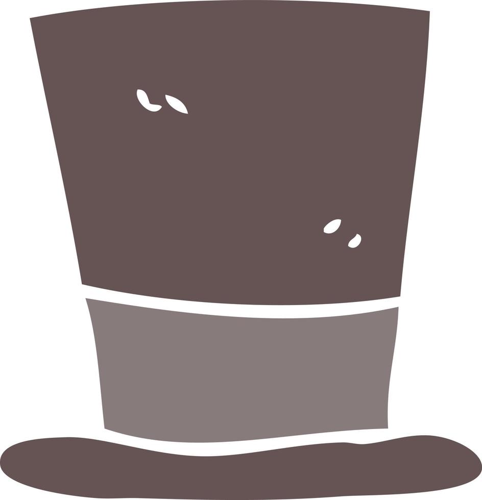 flat color illustration of top hat vector