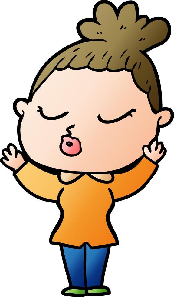 cartoon calm woman vector