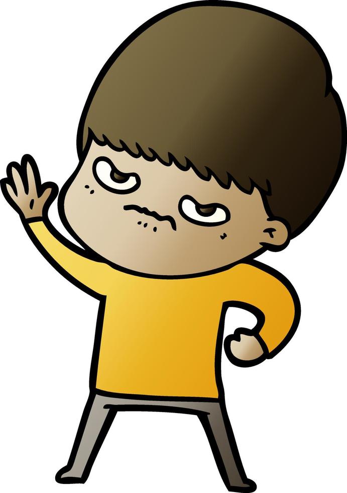 niño de dibujos animados enojado vector