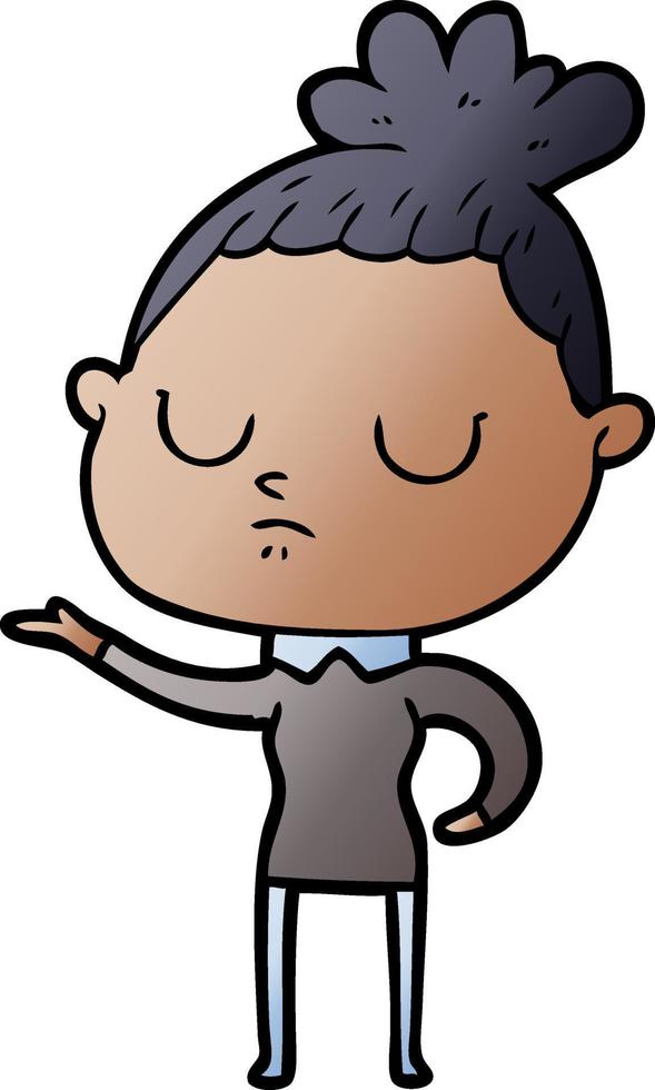 cartoon calm woman vector