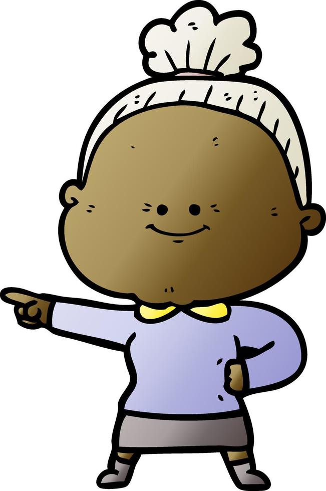 cartoon happy old woman vector