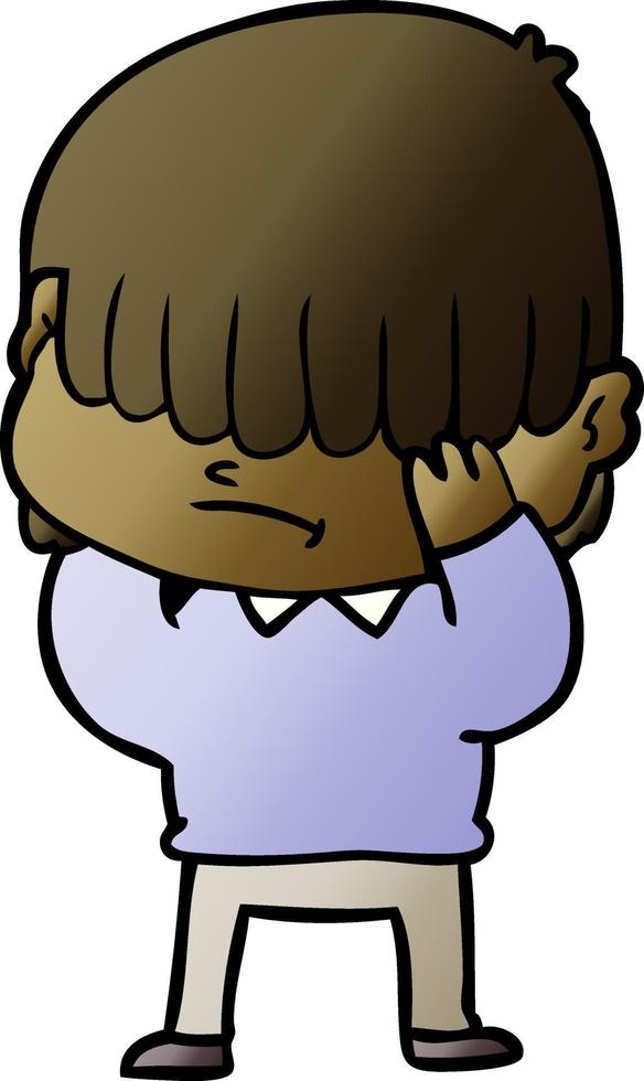 cartoon boy with untidy hair vector
