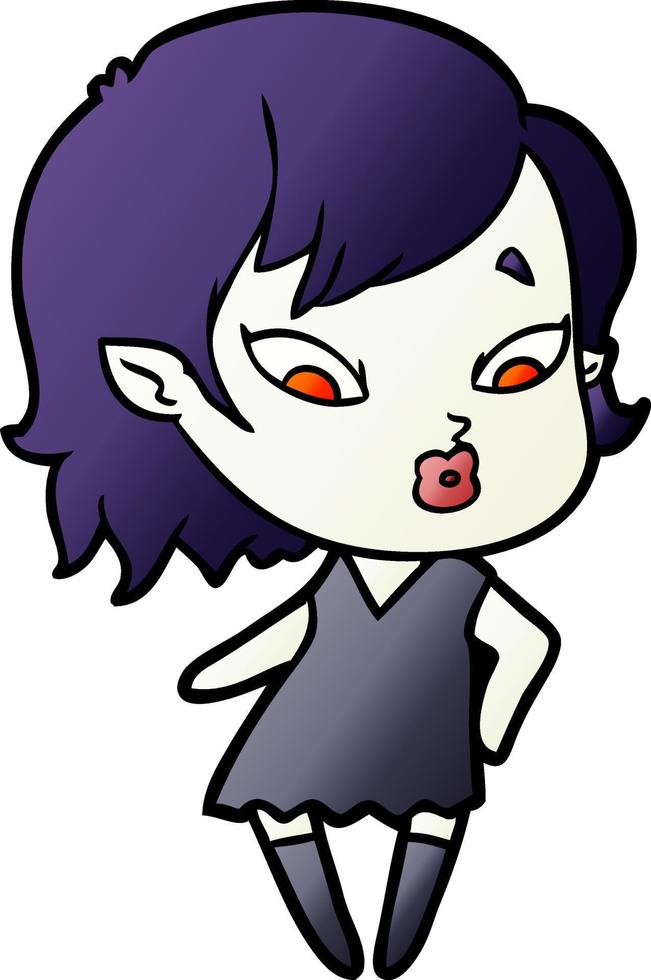 linda chica vampiro de dibujos animados vector