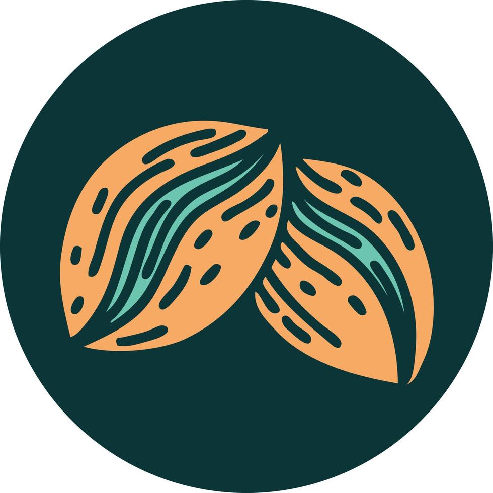 iconic tattoo style image of coffee beans vector