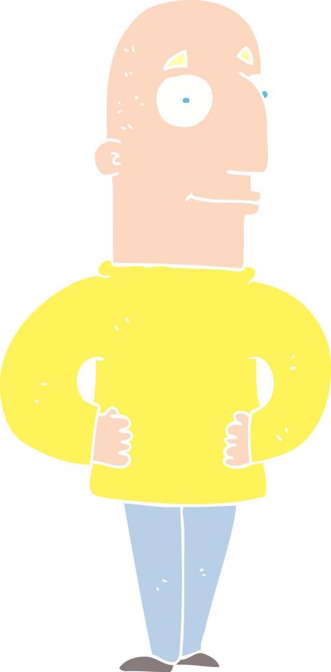 flat color illustration of content man vector